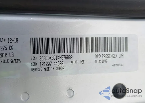 2019 Dodge Charger Sxt Rwd from USA, damaged, VIN 2C3CDXBG1KH576882